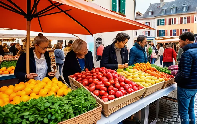 CBDC 관련 최신 연구 및 동향 - A bustling, diverse European market scene, perhaps in a charming French town square. People of vario...