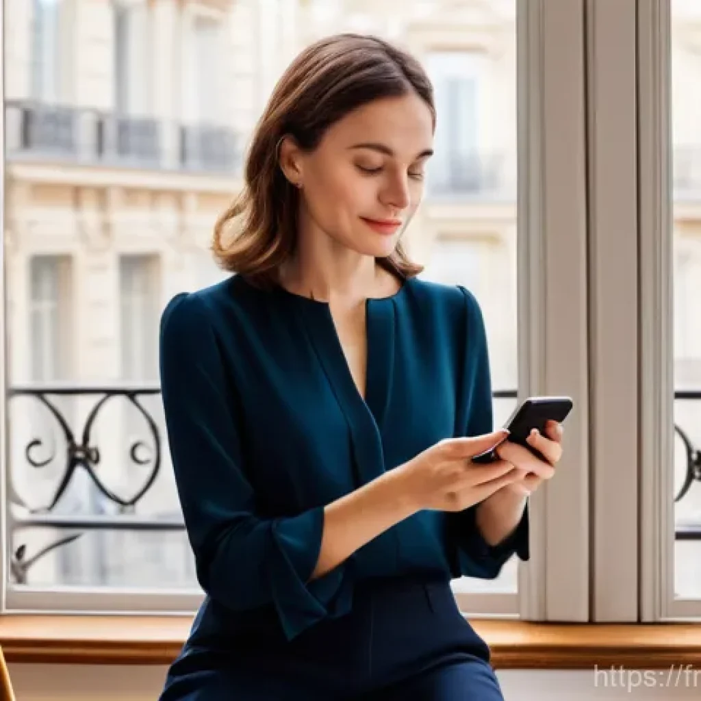 CBDC의 사용자 인터페이스 디자인 - **Prompt:** A stylish, elegant French woman in her late 30s, dressed in a chic smart-casual outfit (...