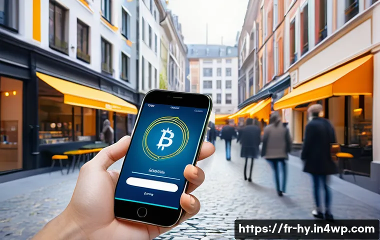 CBDC의 기술적 이점 및 단점 분석 - A modern European urban scene illustrating instant digital payments using Central Bank Digital Curre...