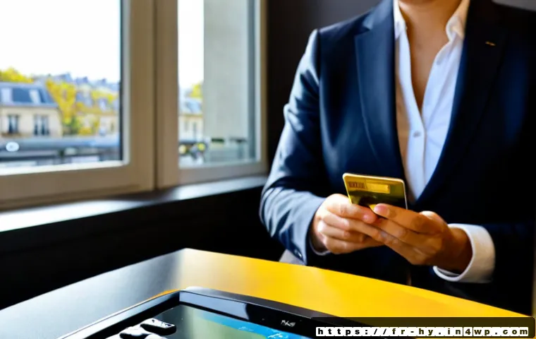 Home 17 CBDC와 디지털 자산의 공존 가능성 - Photorealistic modern French bank consultation desk in Paris, a secure smartphone displaying abstrac...